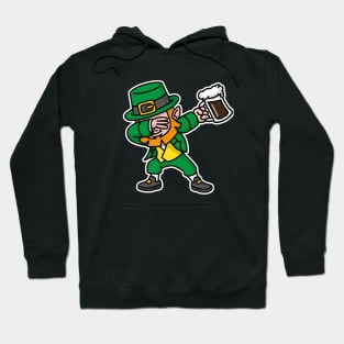 Dab dabbing leprechaun St. Patrick's day pint dark Irish beer Hoodie